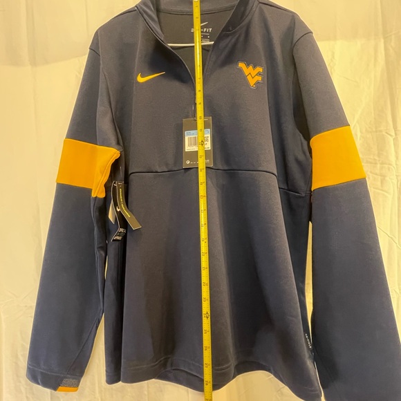 NWT Nike WV Mountaineers Dri-FIT half-zip pullover Blue & Gold Size Medium - Picture 4 of 4